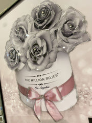 Million Grey Roses Wall Art Mirror Frame