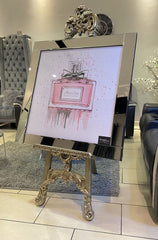Miss Dior Bow Perfume Bottle Pink Wall Art Mirror Frame
