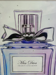 Miss Diva Perfume Bottle Bow Lilac Wall Art Mirror Frame