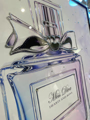 Miss Diva Perfume Bottle Bow Lilac Wall Art Mirror Frame