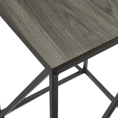 Modern Geometric Square Side Table - Slate Grey
