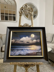 Moon Tide Shores Wall Art Alpha Black Frame 55Cm X 65Cm