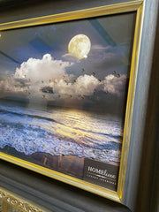 Moon Tide Shores Wall Art Alpha Black Frame 55Cm X 65Cm