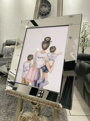 Mother And Sons Casual Wall Art Mirror Frame