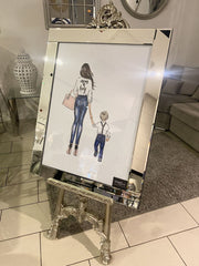 Mother & Boy Wall Art Mirror Frame 90Cm X 70Cm