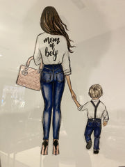Mother & Boy Wall Art Mirror Frame 90Cm X 70Cm