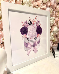 Mothers Day Purple Roses Wall Art White Frame - Home Luxe Interior