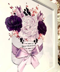 Mothers Day Purple Roses Wall Art White Frame - Home Luxe Interior