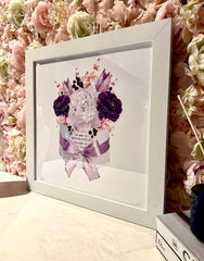 Mothers Day Purple Roses Wall Art White Frame - Home Luxe Interior