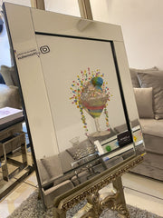 Multicolor Cocktail Glass With Jellybaby Mirror Wall Art Frame