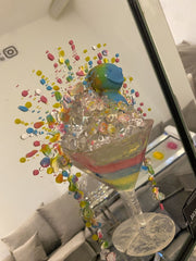 Multicolor Cocktail Glass With Jellybaby Mirror Wall Art Frame