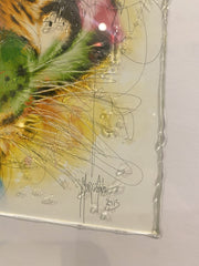 Multicolor Tiger Stripe Wall Art Black Step Frame