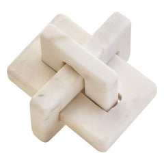 Nason White Marble Knot Sculpture - Home Luxe Interior