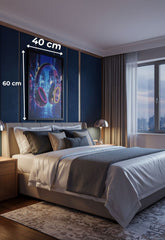 Neon LED Headphones Wall Art - 40x60cm Cyberpunk City Canvas USB