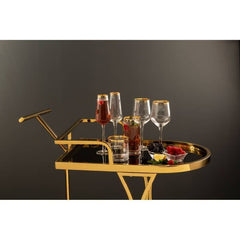 Novo 2 Tier Gold and Wavy Design Trolley Home Luxe Interior