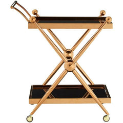 Novo 2 Tier Rose Gold and Cross Design Trolley Home Luxe Interior