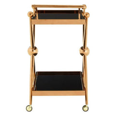 Novo 2 Tier Rose Gold and Cross Design Trolley Home Luxe Interior