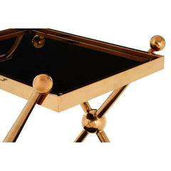 Novo 2 Tier Rose Gold and Cross Design Trolley Home Luxe Interior