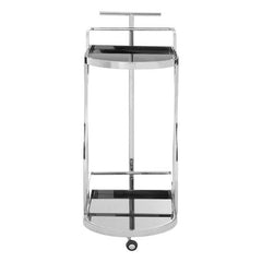 Novo 2 Tier Silver Wavy Design Trolley Home Luxe Interior