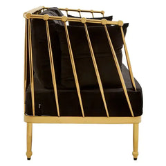 Novo 3 Seater Gold Finish Tapered Arms Sofa