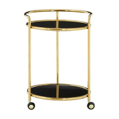 Novo Round Gold Finish Trolley Home Luxe Interior