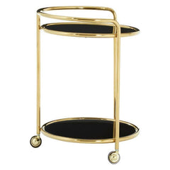 Novo Round Gold Finish Trolley Home Luxe Interior