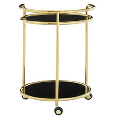 Novo Round Gold Finish Trolley Home Luxe Interior