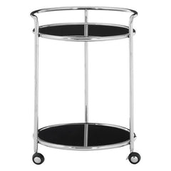 Novo Round Silver Finish Trolley Home Luxe Interior