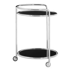 Novo Round Silver Finish Trolley Home Luxe Interior