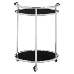 Novo Round Silver Finish Trolley Home Luxe Interior