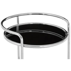 Novo Round Silver Finish Trolley Home Luxe Interior