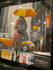 Ny Lady Umbrella Wall Art Black Frame 55Cm X 55Cm