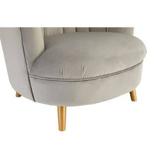 Orlina Grey Velvet Chair With Gold Wood Legs - Home Luxe Interior