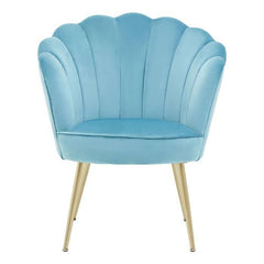 Ovala Aqua Velvet Scalloped Chair Home Luxe Interior