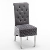 Pair Of Marlow Dining Chair Lion Knocker Dark Grey