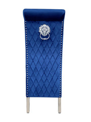 Pair Of Sofia Dining Chair Lion Knocker Royal Blue
