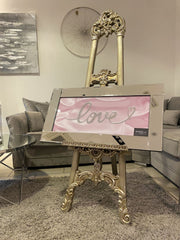 Pink Love Font Wall Art Mirror Frame