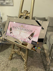 Pink Moet & Chandon Wall Art Mirror Frame