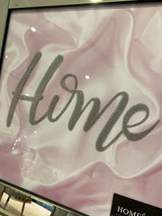Pink Silk Home Font Wall Art Mirror Frame