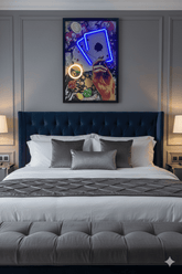Playing Cards Neon LED Wall Art - 40x60cm Poker Game Room Decor USB