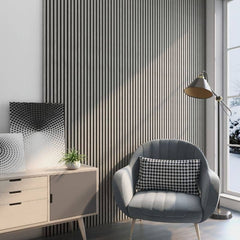 Premium Grey Oak Acoustic Slat Wall Panel by Home Luxe Interior