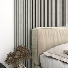 Premium Grey Oak Acoustic Slat Wall Panel by Home Luxe Interior