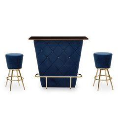 Preston Bar And Midnihgt Blue Stools Set