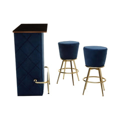 Preston Bar And Midnihgt Blue Stools Set