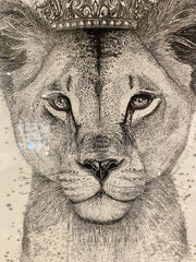 Princess Cub Black & White Wall Art Mirror Step Frame 90Cm X 70Cm