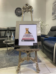 Puppy Chanel Bookstack Wall Art Mirror Frame