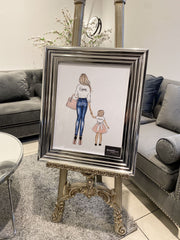 Queen And Princess Designer Wall Art Chrome Frame