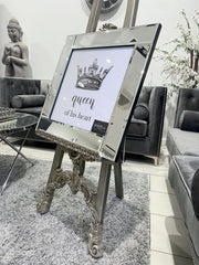 Queen Of His Heart Wall Art Mirror Frame