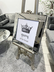 Queen Of His Heart Wall Art Mirror Frame