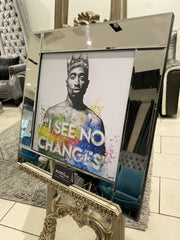 Rap Artist 2 Pac Multicolor Wall Art Mirror Frame